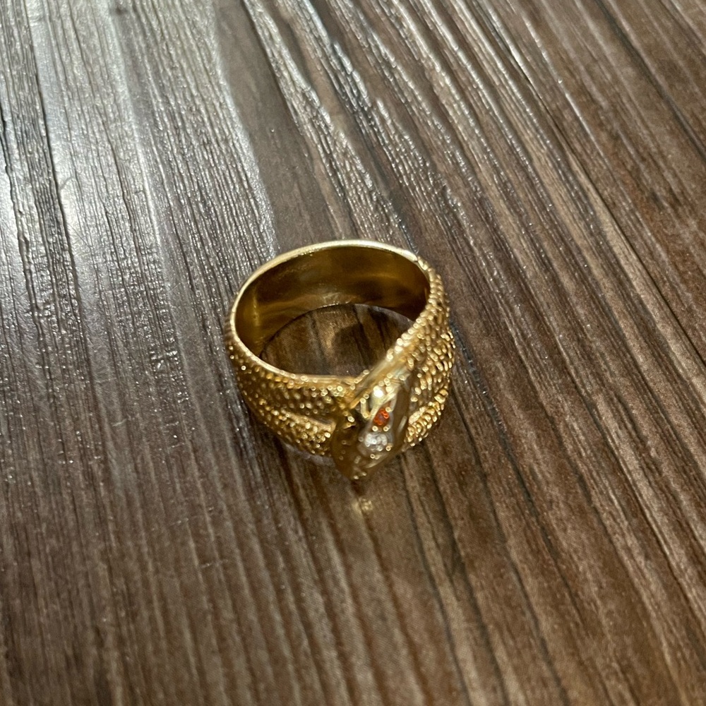 Gold snake ring - size 6 (Vanessa Mooney) - Picture 2 of 4